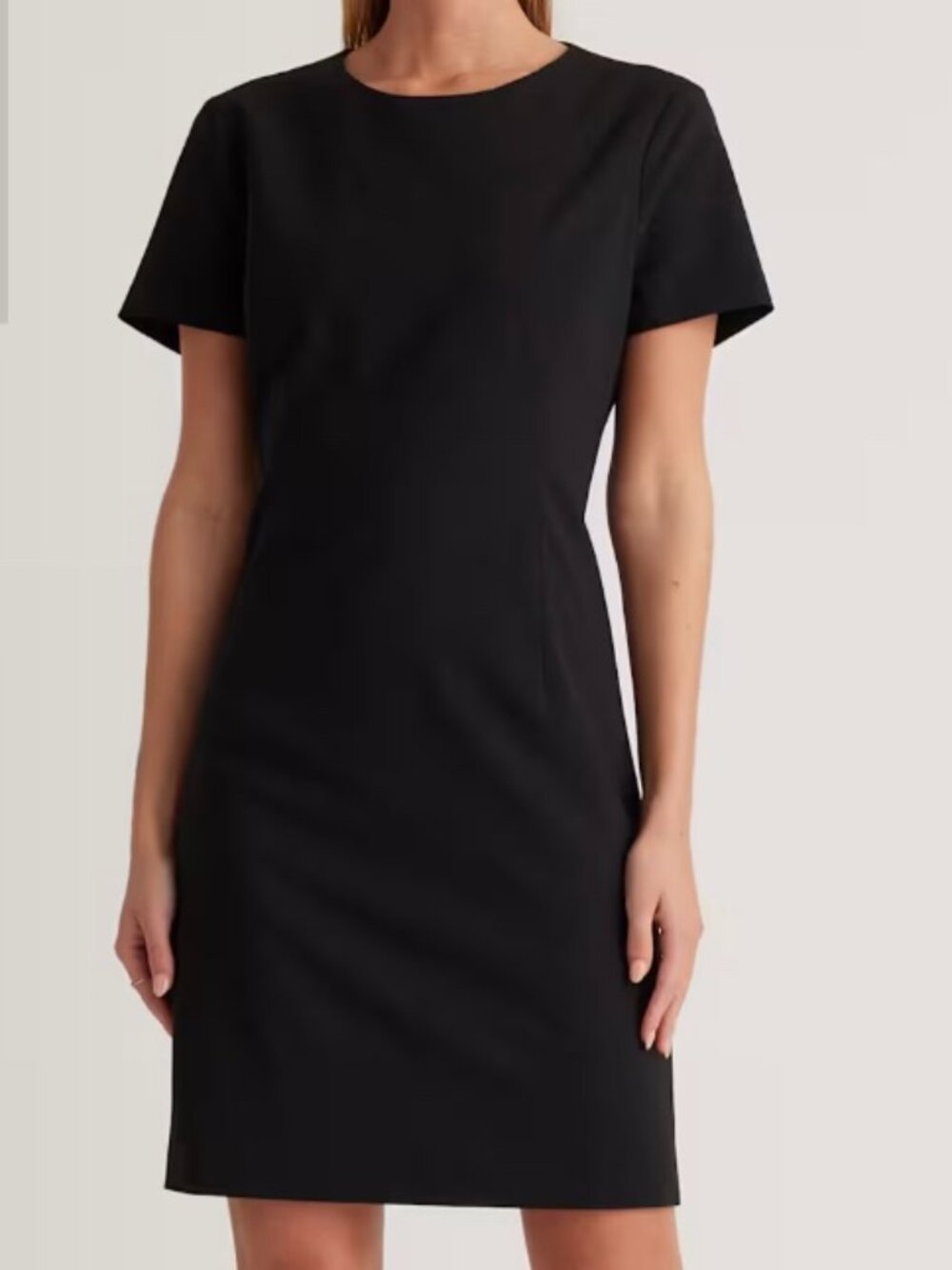 Quince Black Italian Wool Short Sleeve Dress - Size 6
